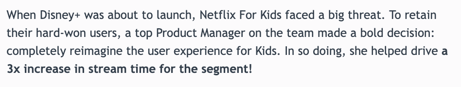 screenshot of a product email